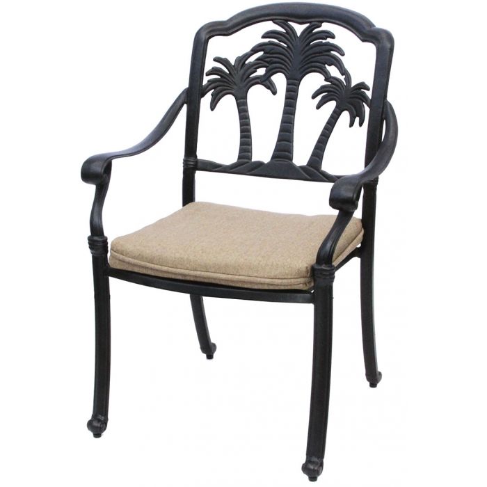 Cast Aluminum Outdoor Patio 9pc Set, Palm Tree Outdoor Furniture
