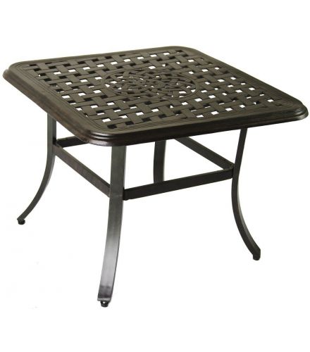 Cast Aluminum Outdoor Patio Series 5000 24" Square End Table Table - Antique Bronze Finish
