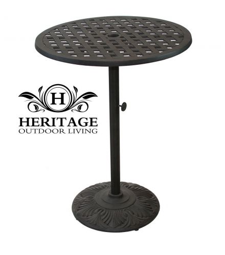 Heritage Outdoor Living Nassau Cast Aluminum 30" Bar Table - Antique Bronze